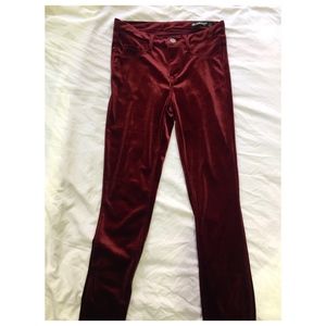 BLANK NYC Burgundy velvet pants